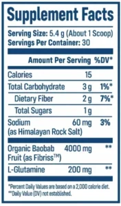 NativePath Fiber Baobab Powder Supplement Facts